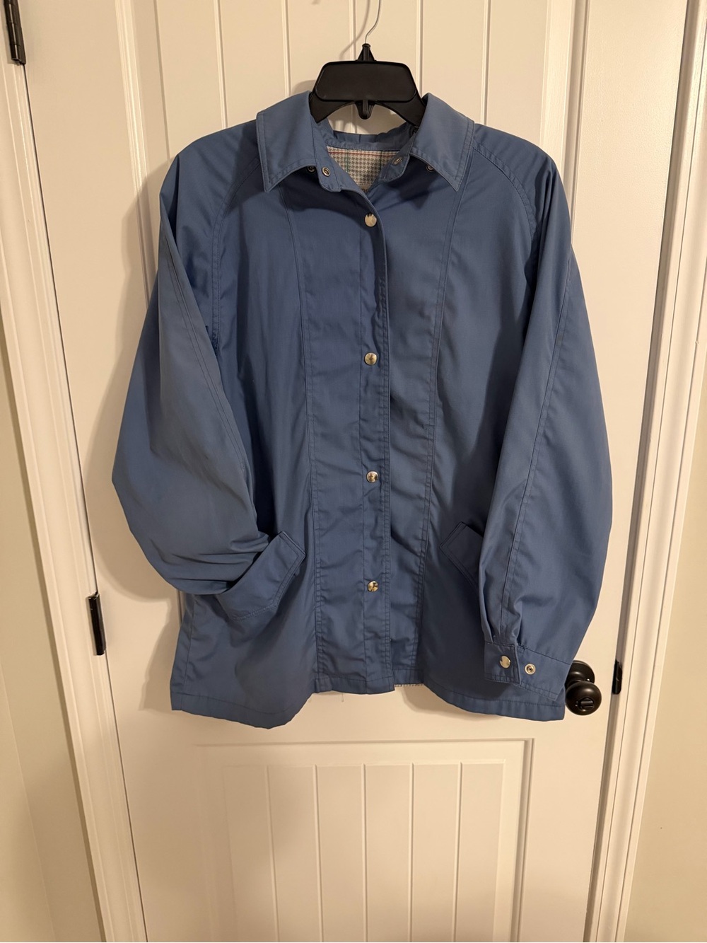 London Fog Women's Dusty Blue Snap-Front Utility Jacket